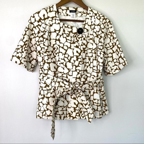 J. Crew Brown and White Patterned Blazer - Picture 1 of 9